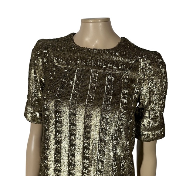 Zadig & Voltaire Gold Sequin Top - Picture 7 of 16